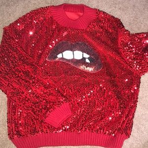 Sequins Lips Biter Sweater